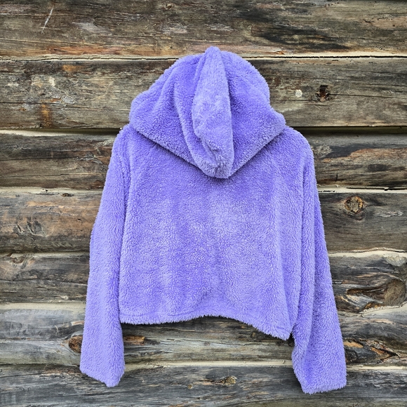 Urban Outfitters Purple Fuzzy Cropped Hoodie - Picture 7 of 7